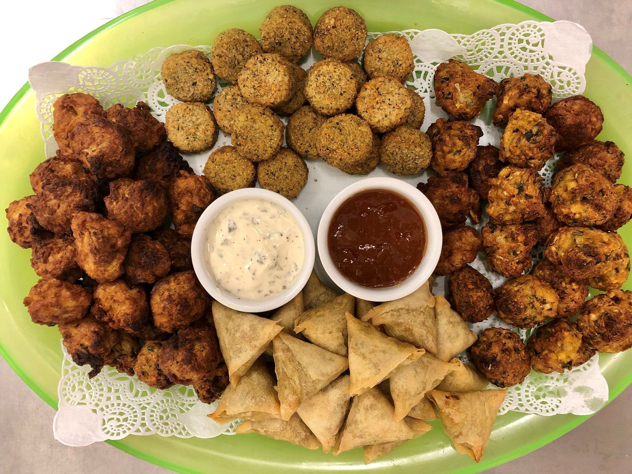 Vegetarian Indian snack platter